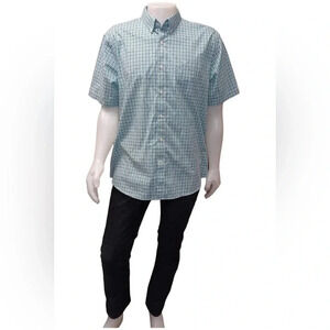Dockers Standard Fit Button Down Plaid Short Sleeve Shirt  Size XL